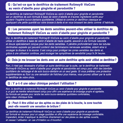 Rolimey® VioCore · Dentifrice de soin dentaire au venin d’abeille