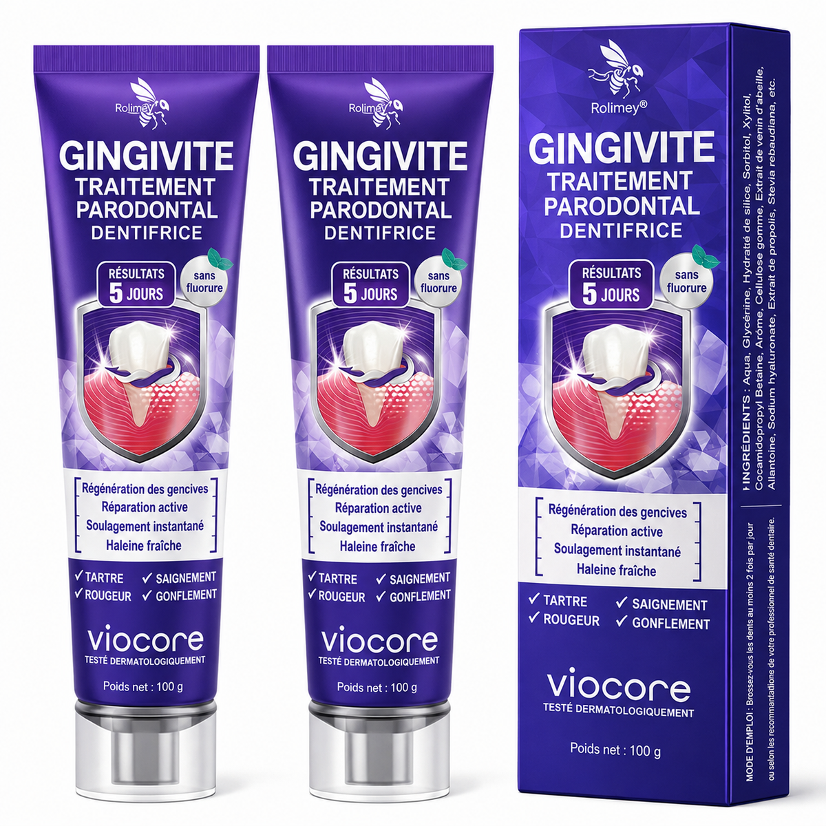 Rolimey® VioCore : Dentifrice au venin d’abeille pour la gingivite et la parodontite