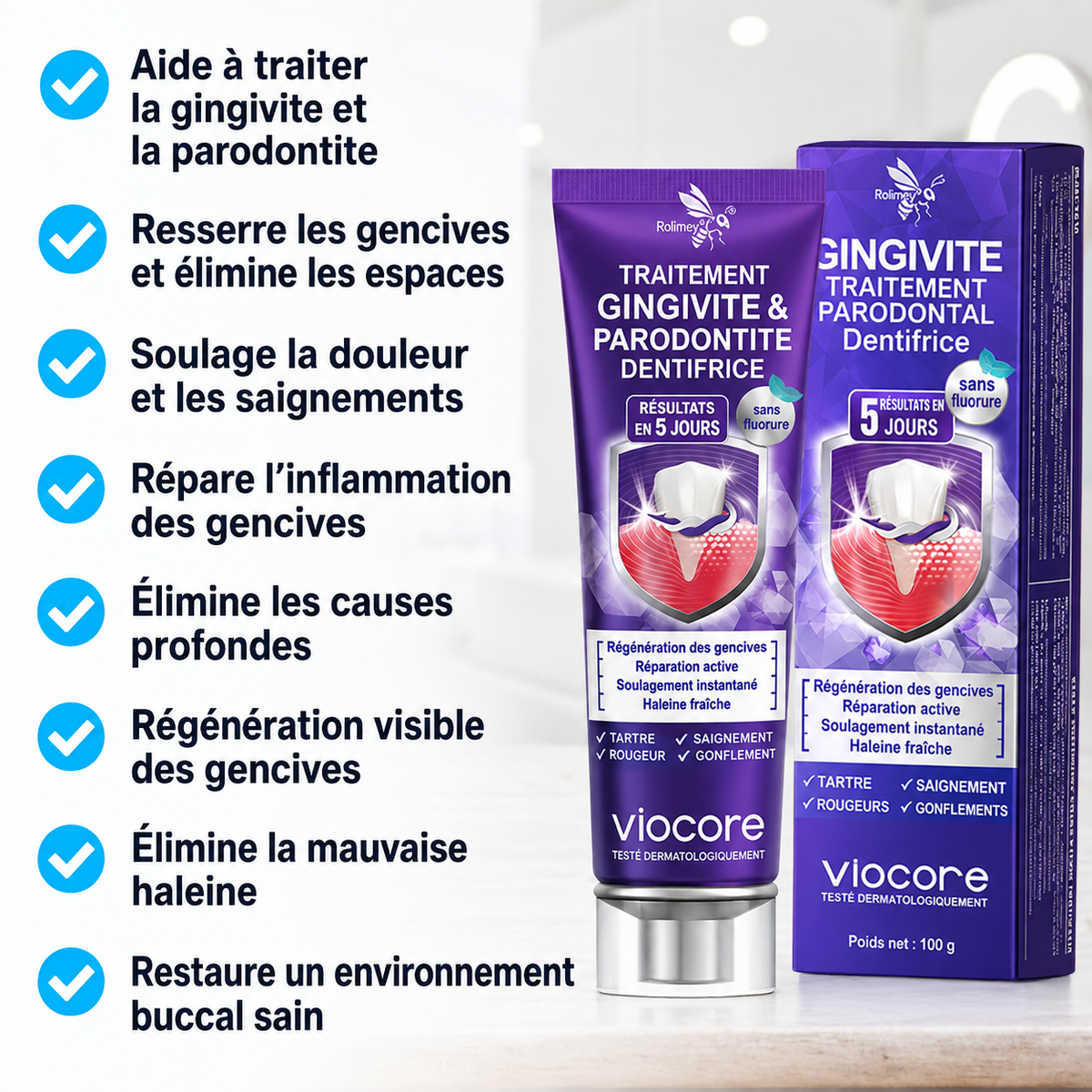 Rolimey® VioCore : Dentifrice au venin d’abeille pour la gingivite et la parodontite